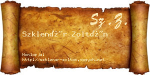 Szklenár Zoltán névjegykártya