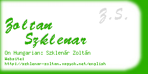zoltan szklenar business card