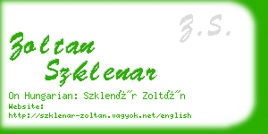 zoltan szklenar business card